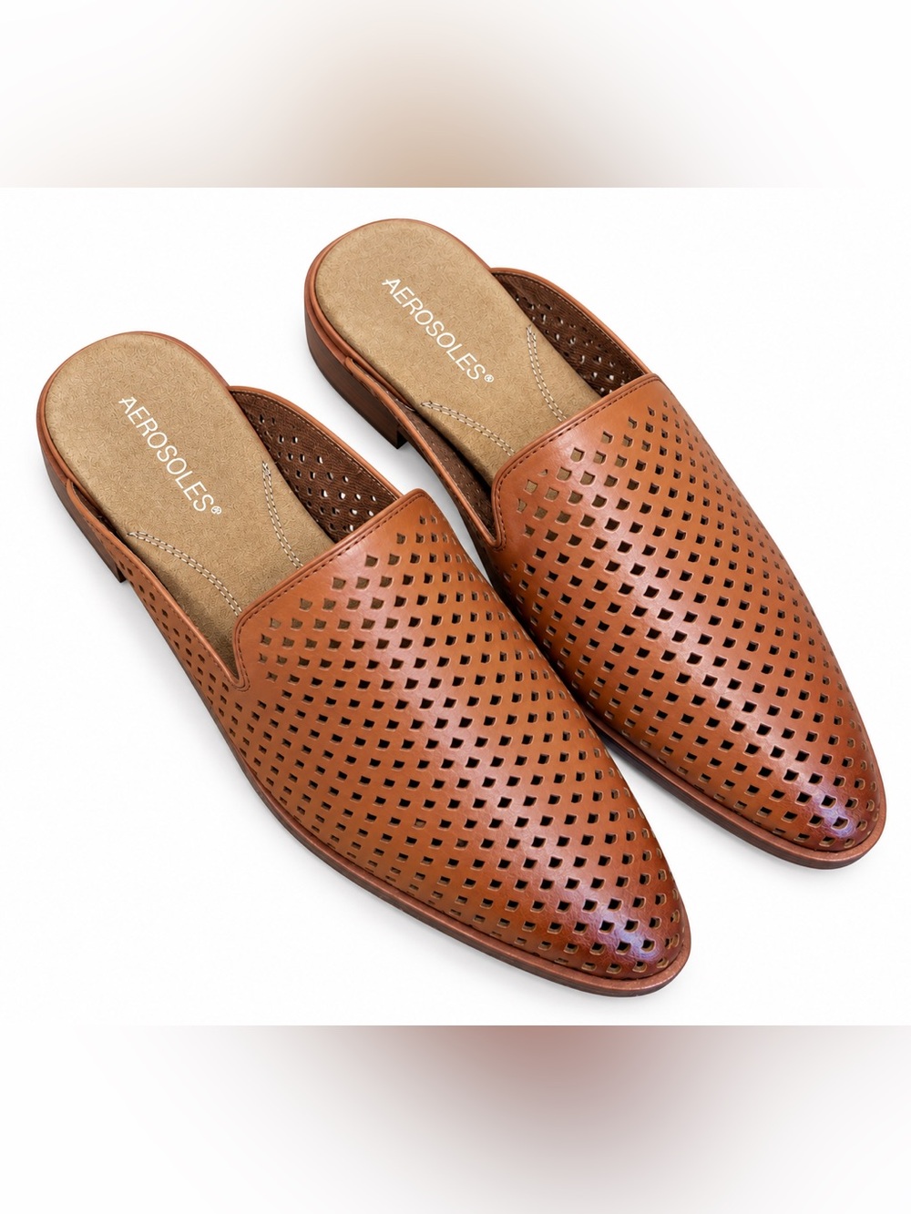 Aerosoles East Coast Mules Brown Leather size 9